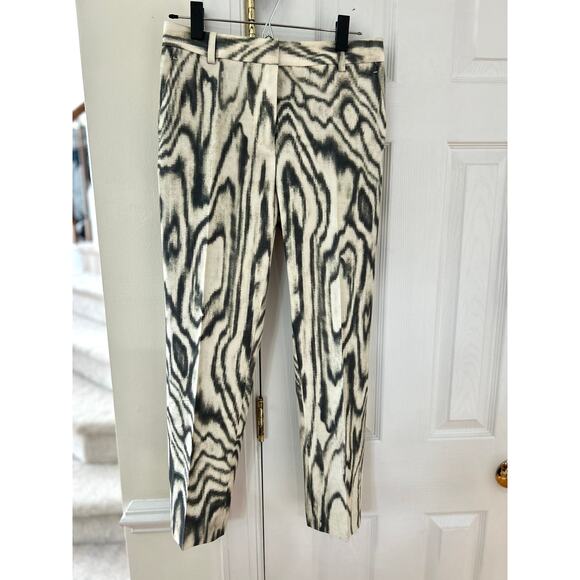 3.1 Phillip Lim Olive Green & Cream Woodgrain Printed Cropped Chino Pant - Picture 2 of 8